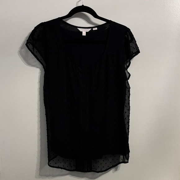 LC Lauren Conrad Black Sheer Blouse - Picture 1 of 3